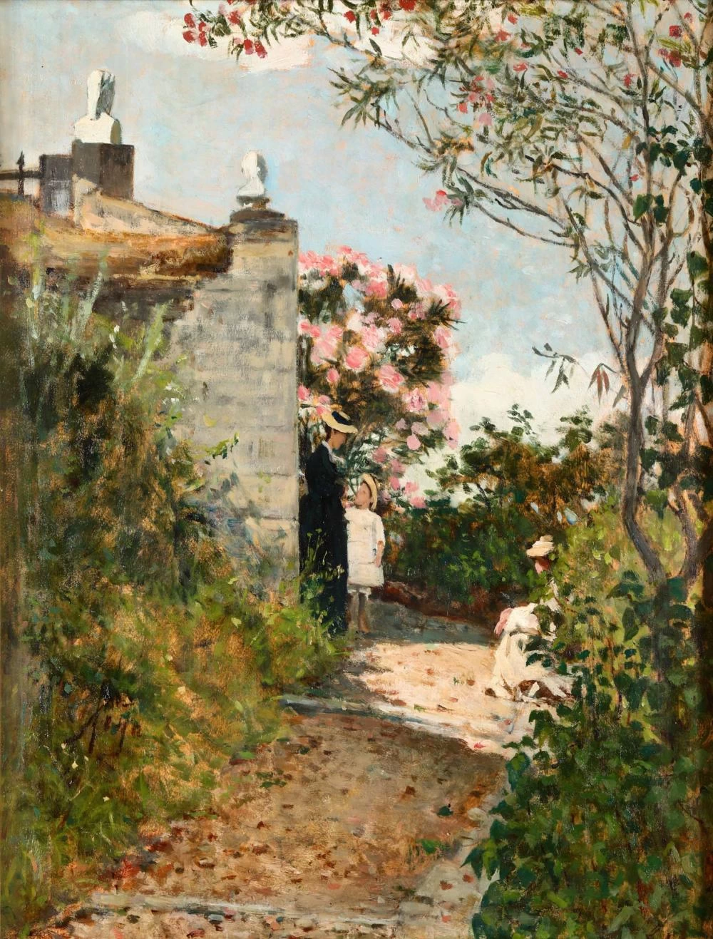 Silvestro Lega-276-La famiglia Duprè in giardino, circa 1880